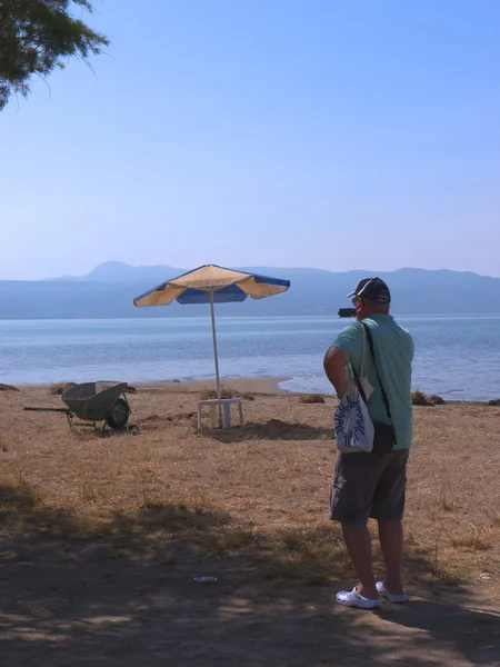 Le riprese sulla spiaggia di Skala Kalloni sull'isola di Lesbo in Grecia — Foto Stock