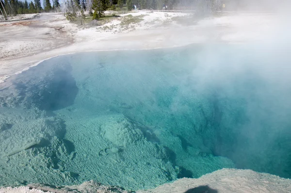 Piscinas geotérmicas en el Parque Nacional Yellowstone en los Estados Unidos — Foto de Stock