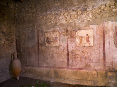 Ruins in the once buried city of Pompeii Italy clipart