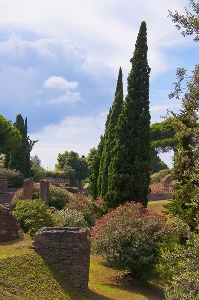 Ruiny v kdysi pohřbeni město Pompeje Itálie — Stock fotografie