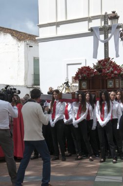 Paskalya processions ve costa del sol Endülüs İspanya üzerinde Nerja'da