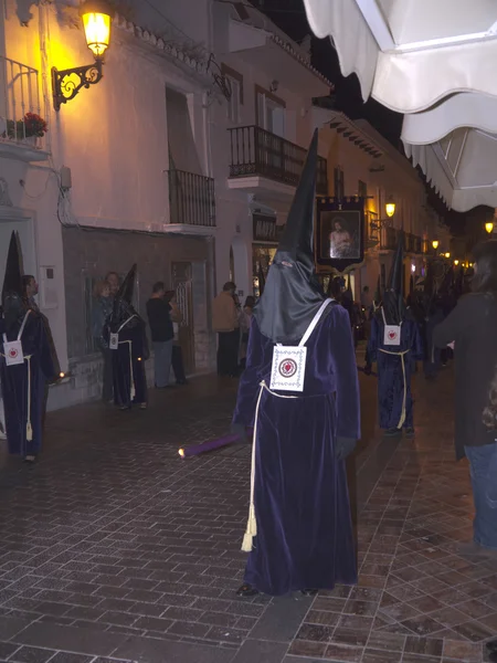 The Easter processions in Nerja on the Costa del Sol Andalucia Southern Spain — Stock Photo, Image