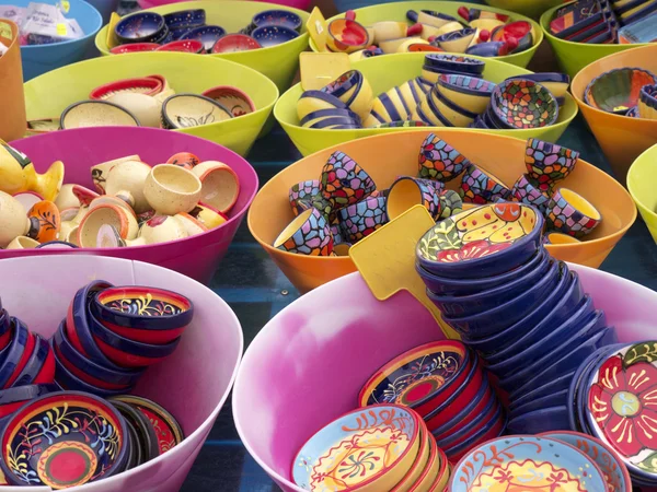 Pottery on the market in Frigiliana — Stock Photo, Image