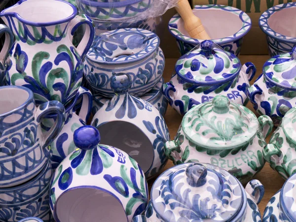 Pottery on the market in Frigiliana — Stock Photo, Image