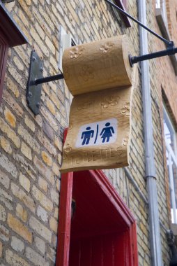 ilginç wc işareti eski şehir büyüleyici şehir Quebec Kanada