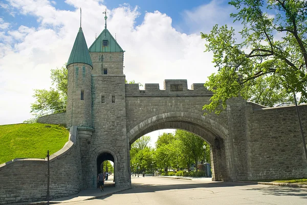 Fortificações e ameias em torno de Quebec no Canadá — Fotografia de Stock