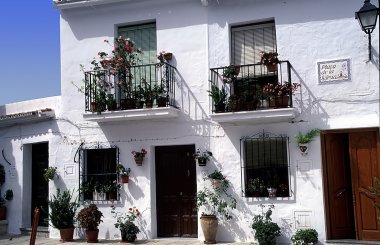House in Frigiliana Main Square in Southern Spain clipart