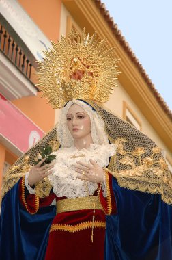 Meryem Ana staue Paskalya alayı Güney İspanya