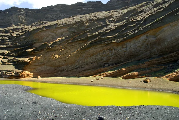 El golfo na vulkanický ostrov lanzarote na Kanárských ostrovech — Stock fotografie