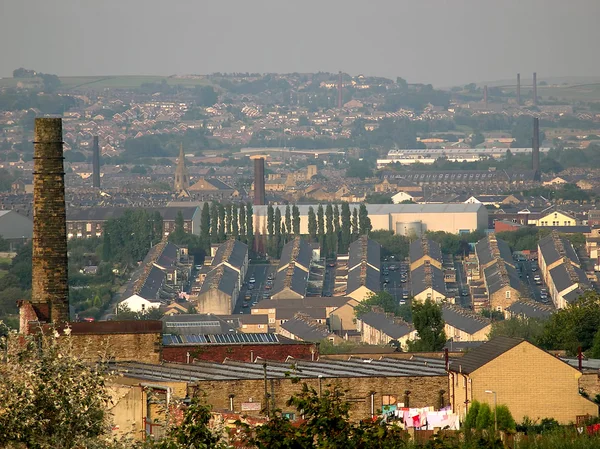 Uitzicht over de industriële stad burnley — Stockfoto