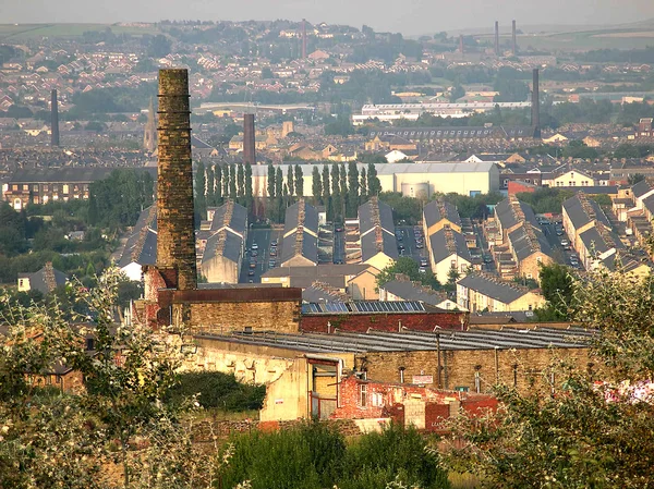 Uitzicht over de industriële stad burnley — Stockfoto