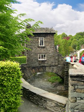 Bridge house lake District Kuzey İngiltere'nin Ambleside