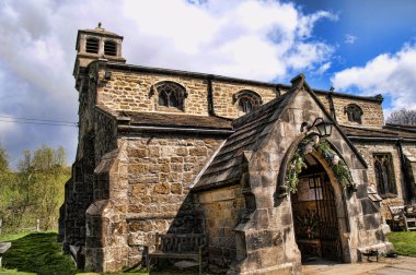 Church at Linton near Grassington in North Yorkshire England is an area of outstanding natural Beauty clipart