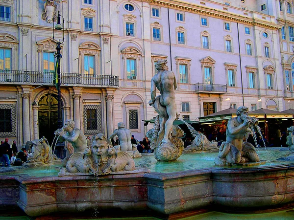 Mercado Navidad Piazza Navona Mercado Navidad Más Famoso Roma Llama —  Fotos de Stock