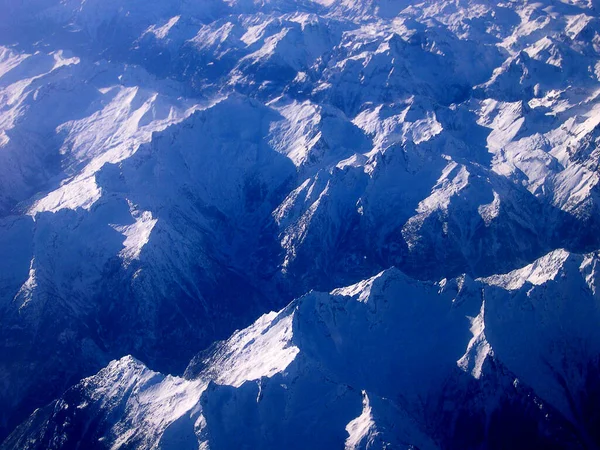 Looking Alps Flying Rome January Clear Winter Air Meant Mountains — Stock Photo, Image