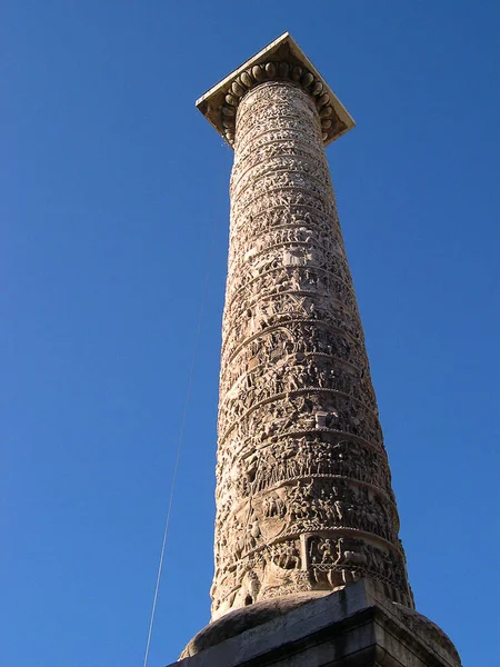 Triumphal Column Emperor Marcus Aurelius Montecitoria Rome Italy Close Italian — Stock Photo, Image