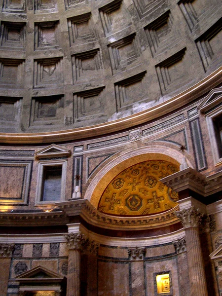 Het Pantheon Gebouw Rome Italië Een Kerk Maar Vroeger Het — Stockfoto