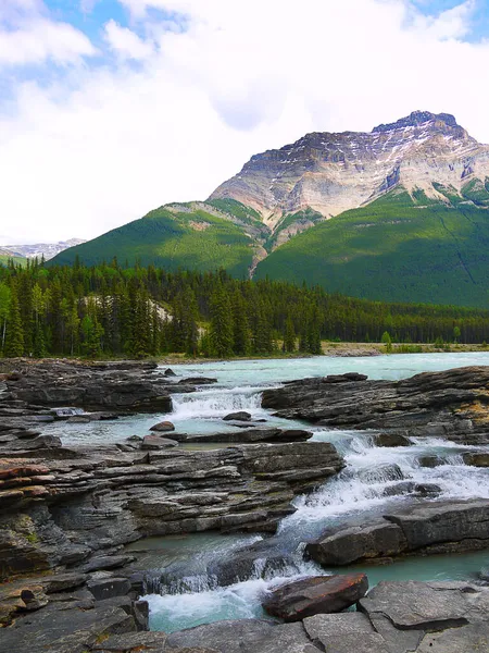 Athabasca Falls Athabasca River Jasper National Park — Stock Photo, Image