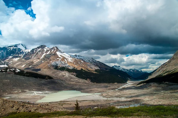 Lac Glacier Dans Parc National Jasper Dans Ouest Canadien — Photo