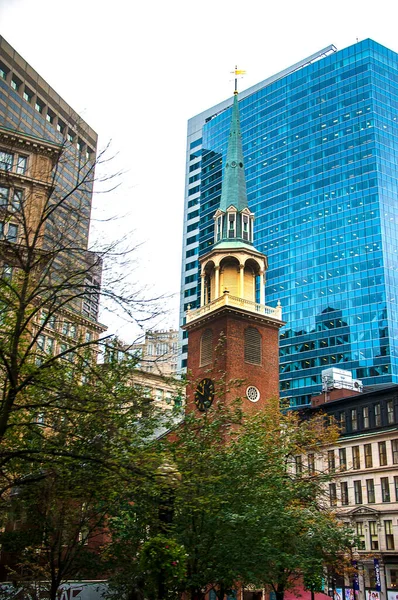 Old State House Edifício Histórico Boston Massachusetts Construída 1713 Foi — Fotografia de Stock