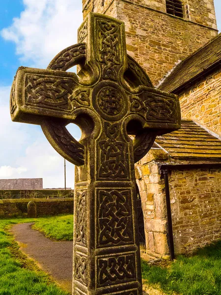 Celtic Cross All Hallows Church Great Mitton Lancashire Anglican Parish — Stock Photo, Image