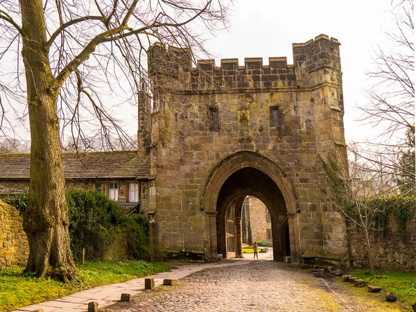 Lancashire Daki Ribble Vadisi Ndeki Whalley Abbey Calder Nehri Kıyısında — Stok fotoğraf