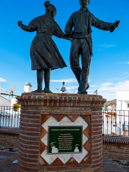 Competa White Town Mountains Mlaga Andalucia Spain Statue Celebrates Fiery — 图库照片