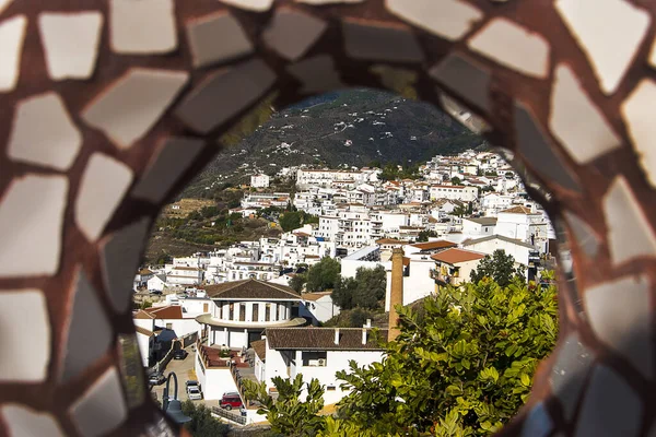 Competa White Town Mountains Mlaga Andalucia Southern Spain Mirador Viewpoint — Stockfoto
