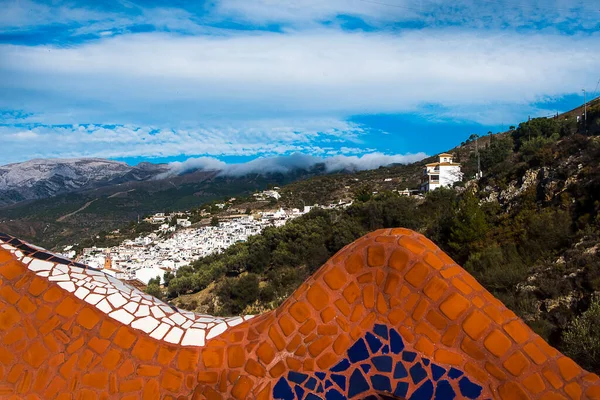 Competa White Town Mountains Mlaga Andalucia Southern Spain Mirador Viewpoint — Stock Photo, Image