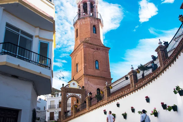 Competa Una Ciudad Blanca Las Montañas Sobre Mlaga Andalucía Sur — Foto de Stock