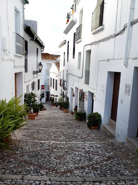프리질리아 Frigiliana 스페인 산맥의 안달루시아 지역에서 아름다운 마을중 도시의 가파른 — 스톡 사진