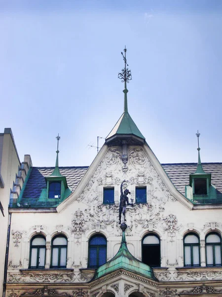 Details Top One Buildings Donner Fountain Shopping Streets Vienna Austria — Stock Photo, Image