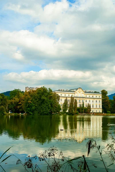 Leopoldskron Castle Palace Its Lake Foi Usado Filme Sound Music — Fotografia de Stock