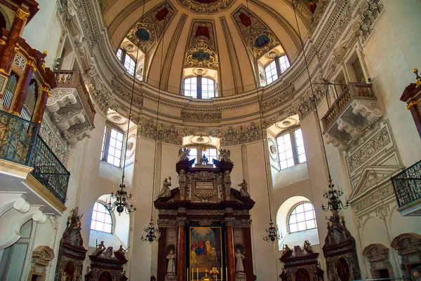 Salzburgi Székesegyház Vagy Salzburgi Dom Salzburgi Római Katolikus Érsekség Barokk — Stock Fotó