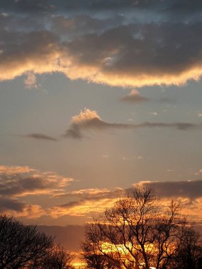 Doğu Lancashire İngiltere 'de Burnley' de günbatımı