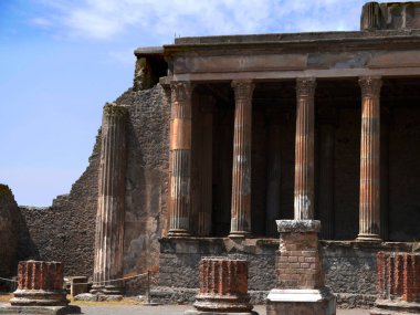 The Basilica of Pompeii in Italy buried by the eruption of Mount Vesuvius in 79 AD