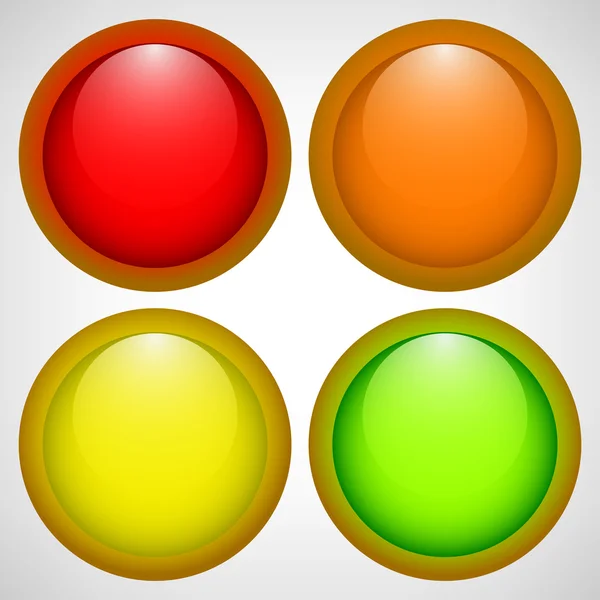 Set of round color glass buttons for your design — Stock Vector