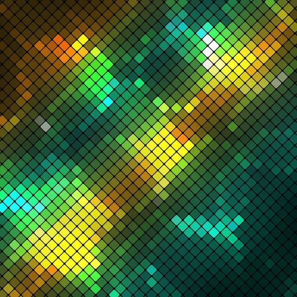 Fondo geométrico multicolor abstracto que consta de elementos cuadrados con esquinas redondeadas, que se coloca sobre un fondo negro — Vector de stock