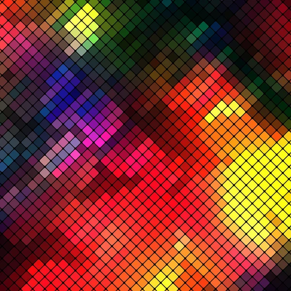 Resumo Geométrico Fundo multicolorido composto por elementos quadrados com cantos arredondados, que é colocado sobre um fundo preto — Vetor de Stock