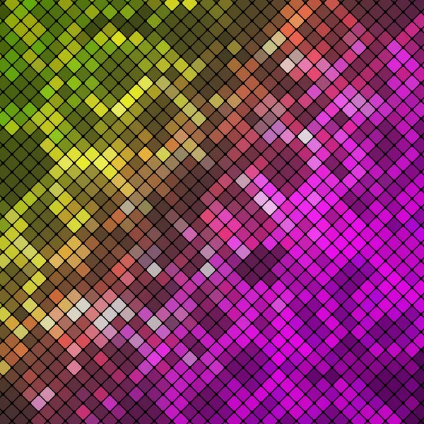 Resumo Geométrico Fundo multicolorido composto por elementos quadrados com cantos arredondados, que é colocado sobre um fundo preto — Vetor de Stock
