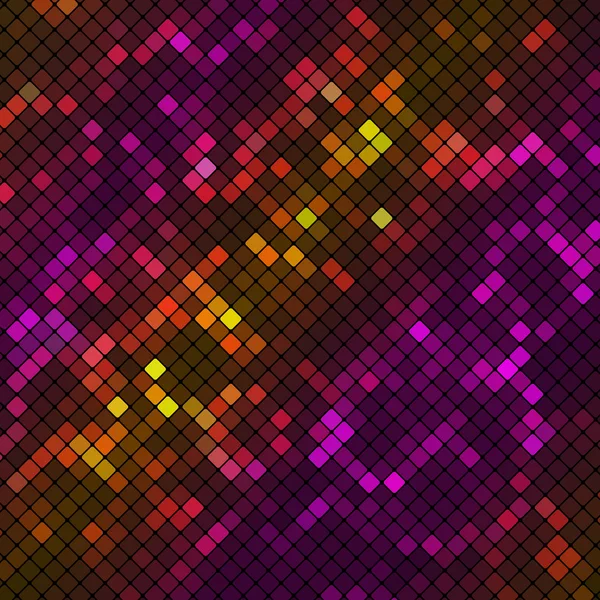 Fondo geométrico multicolor abstracto que consta de elementos cuadrados con esquinas redondeadas, que se coloca sobre un fondo negro — Vector de stock