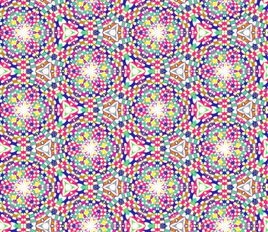 Dikişsiz desen parlak renk soyut öğelerden oluşur.