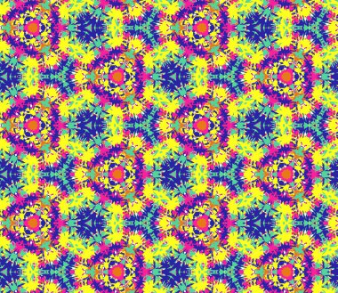 Dikişsiz desen parlak renk soyut öğelerden oluşur.