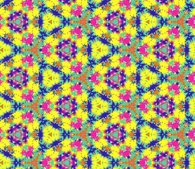 Dikişsiz desen parlak renk soyut öğelerden oluşur.