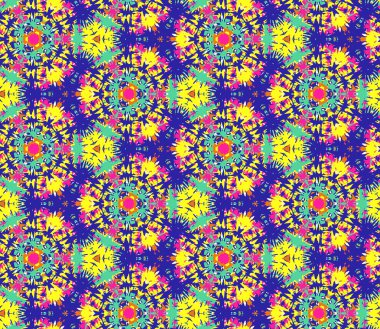 Dikişsiz desen parlak renk soyut öğelerden oluşur.