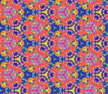 Dikişsiz desen parlak renk soyut öğelerden oluşur.