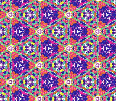 Dikişsiz desen parlak renk soyut öğelerden oluşur.