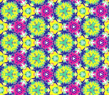 Dikişsiz desen parlak renk soyut öğelerden oluşur.