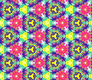 Dikişsiz desen parlak renk soyut öğelerden oluşur.