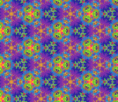 Dikişsiz desen parlak renk soyut öğelerden oluşur.